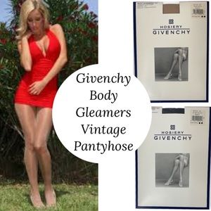 Vintage Pantyhose Bundle Givenchy Body Gleamers Luxury Hosiery Set Black Gold
